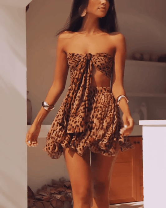 Leopard Mini Dress Set
