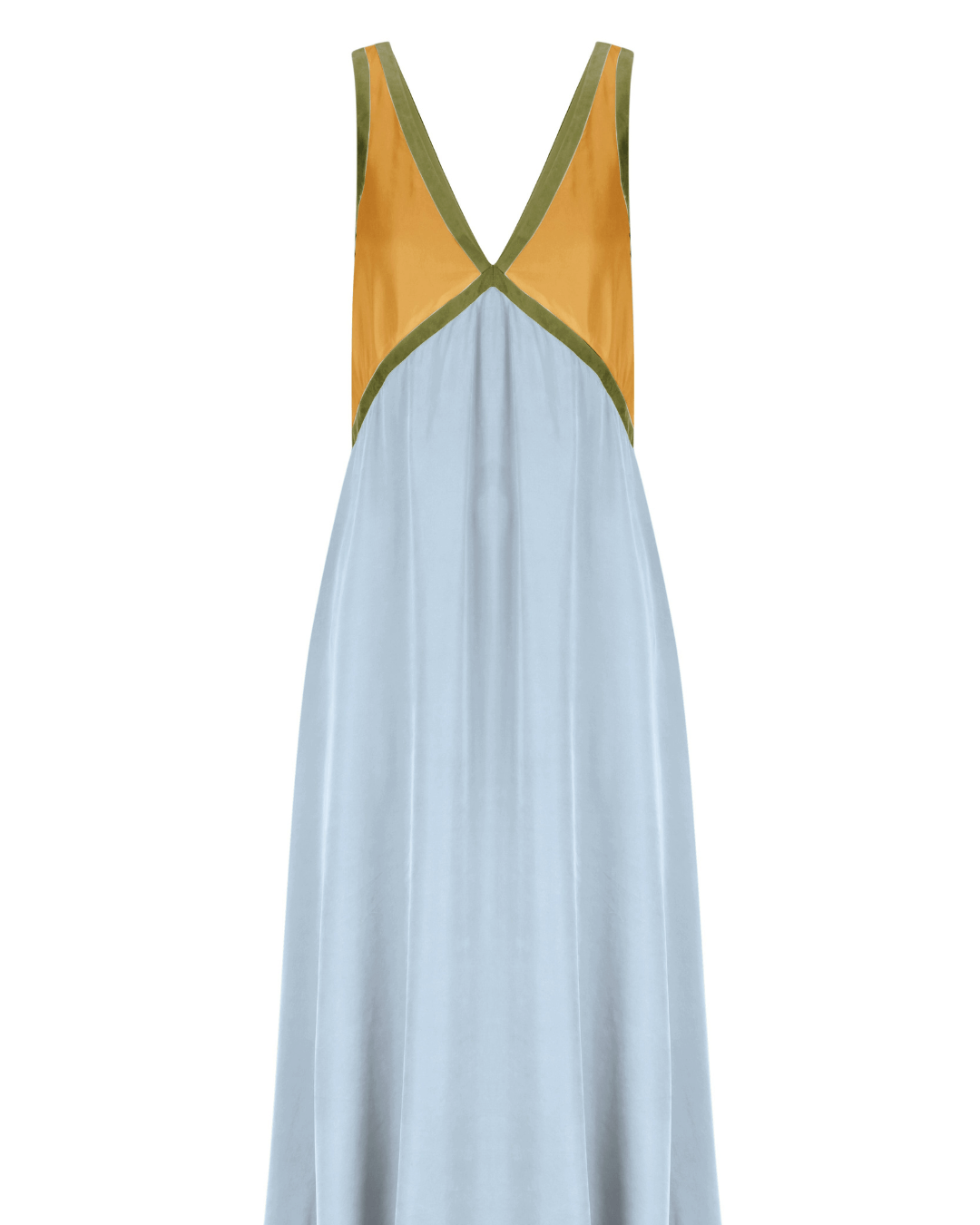 Chic V-neck contrasting color dress