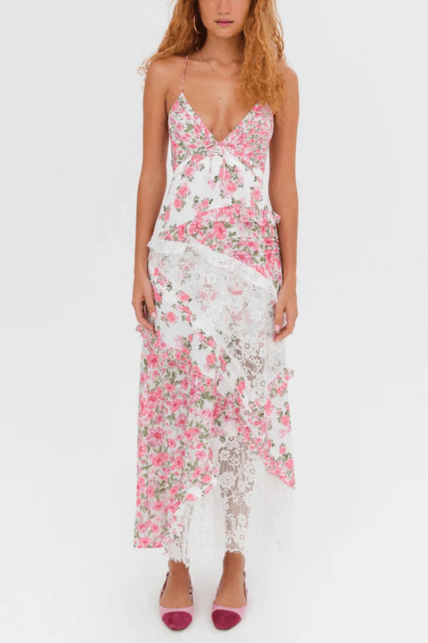 Rose Print Maxi Dress