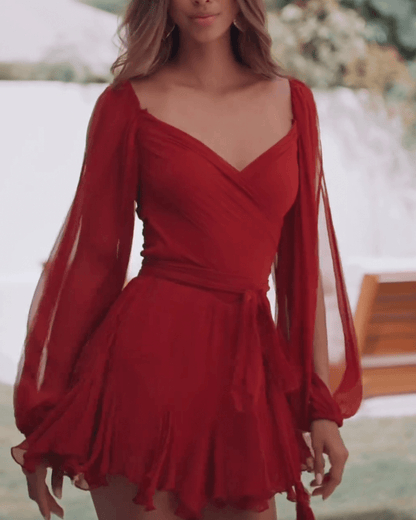 Elegant Holiday Chiffon Dress