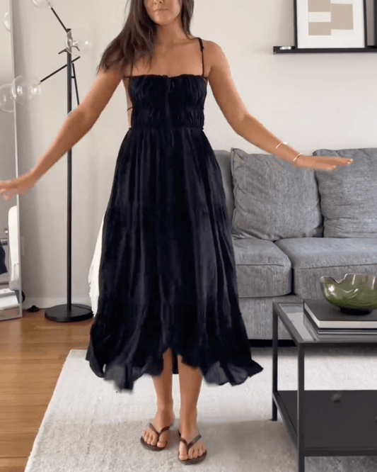 Backless Ruched Maxi Dress