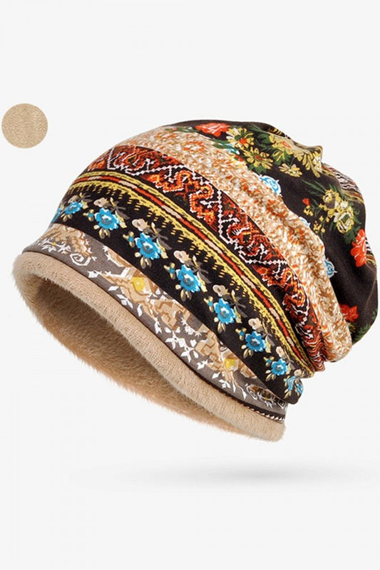 Stripe Print Outdoor Windproof Warmer Hat