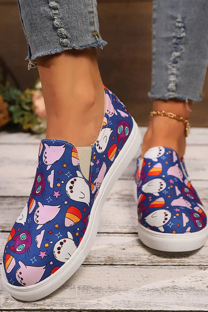 Multicolor Animals Print Round Toe Casual Loafers