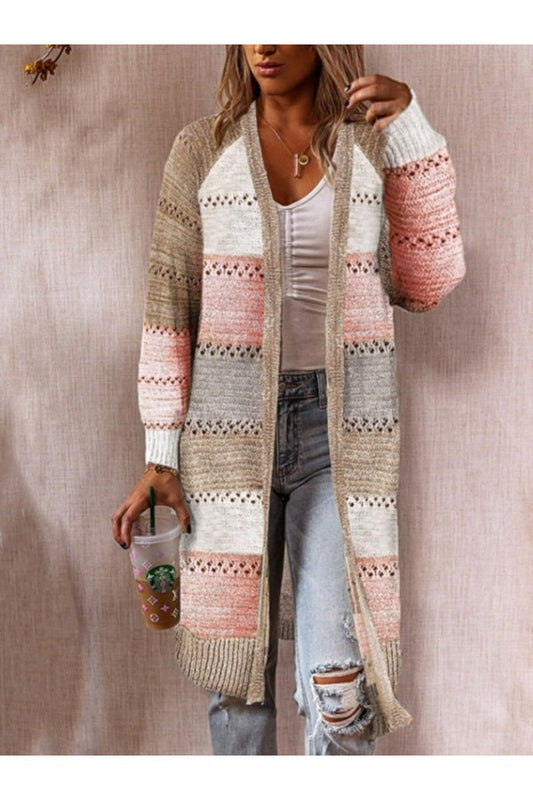 Casual Striped Long Sleeve Comfy Cardigan