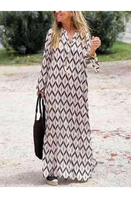 Casual Striped Hooded Long Sleeve Maxi Dress