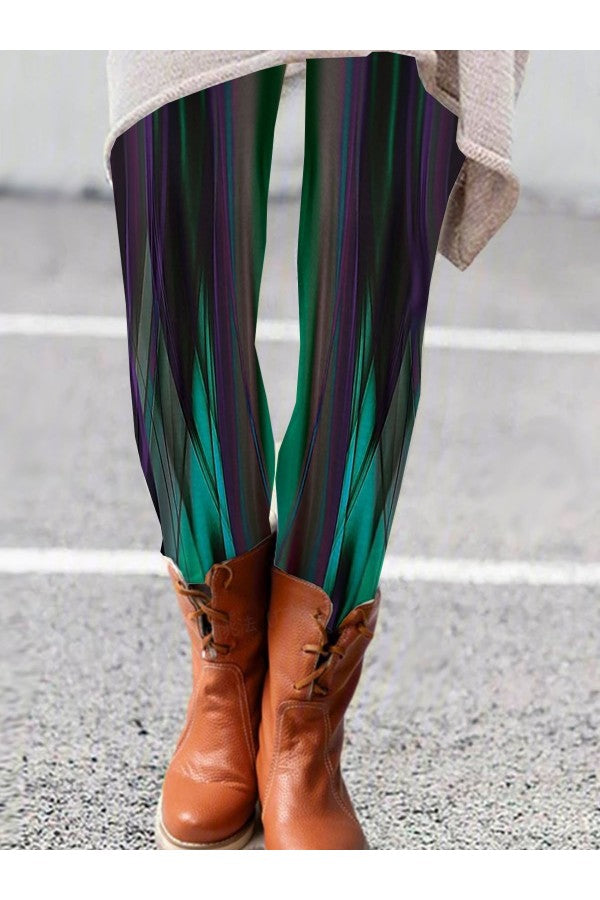 Abstract Print Casual Long Leggings