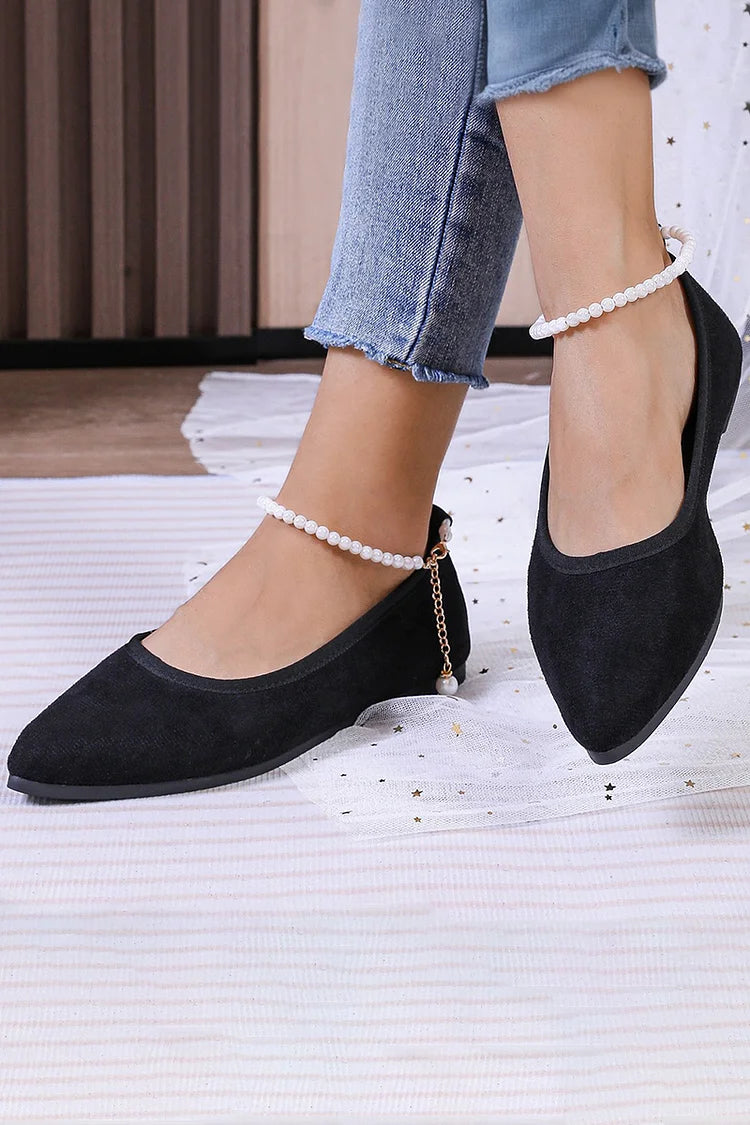 Colorblock Trim Pointed Toe Slip On Daily Flats