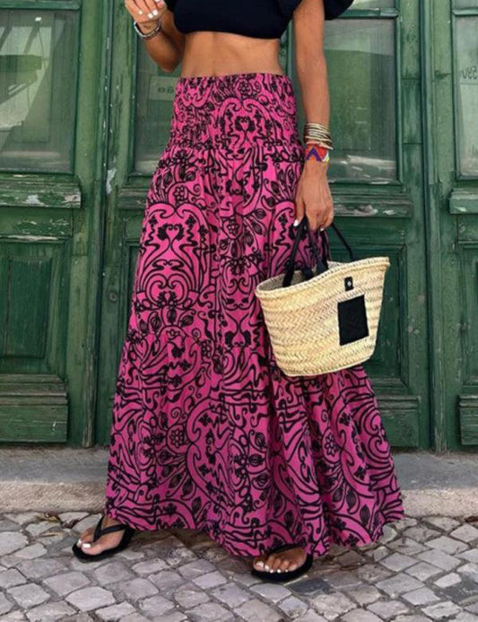 Resort Style Casual Printed Skirt