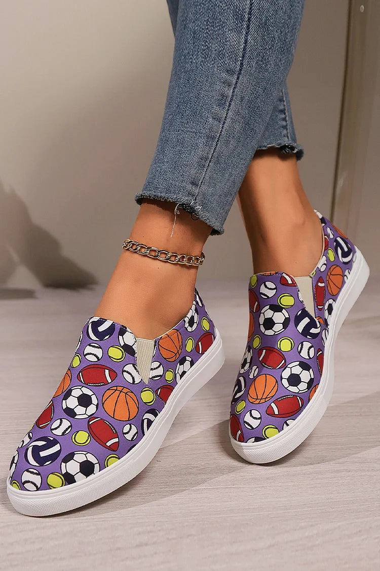 Multicolor Animals Print Round Toe Casual Loafers