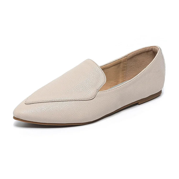 Patchwork Solid Color Pointed Toe Daily Slip On Flats