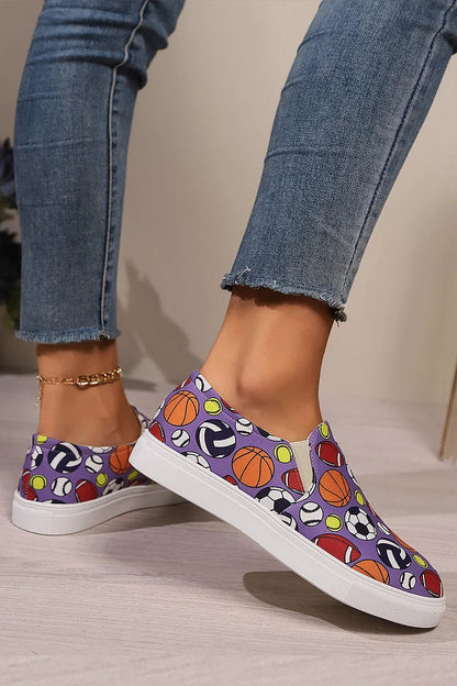 Multicolor Animals Print Round Toe Casual Loafers