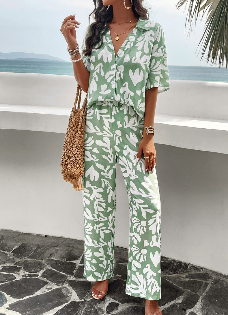 Fun Beach Print Two Piece Set