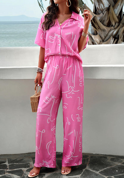 Fun Beach Print Two Piece Set