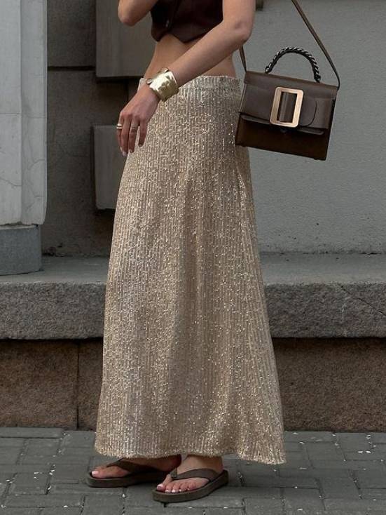 Sequined Long Skirt