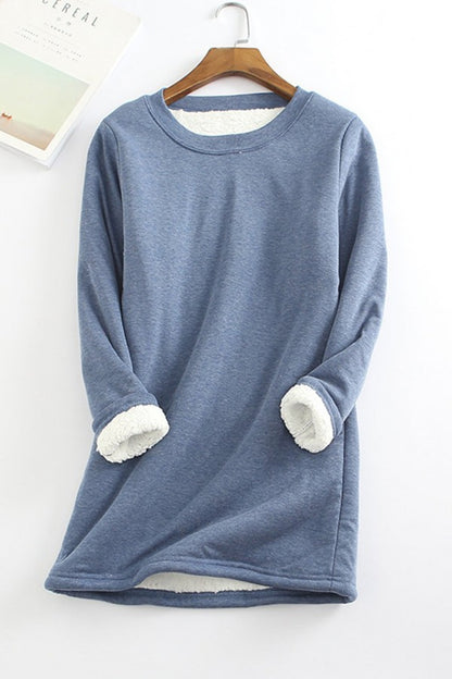 Solid Color Round Neck Long Sleeves Thermal Underwear