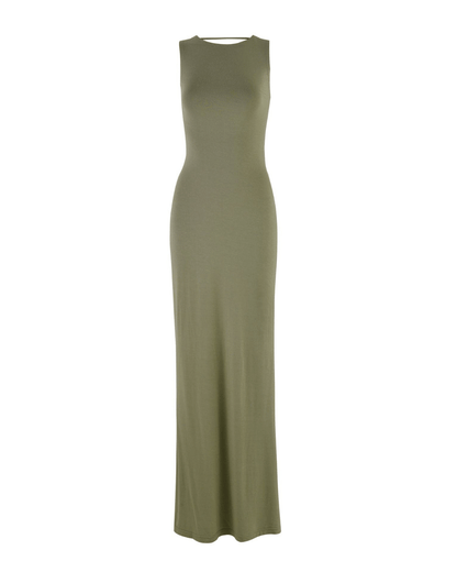 Criss-cross Bodycon Silhouette Maxi Dress