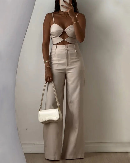 Summer hollow sling two-piece set