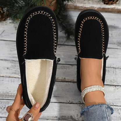 Round Toe Stitch Detail Causal Slip On Flat Loafers