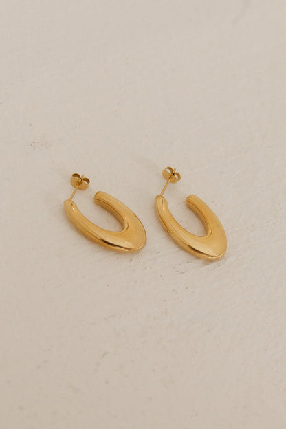 18K Gold Plated Perfect Hoop Earrings Gold