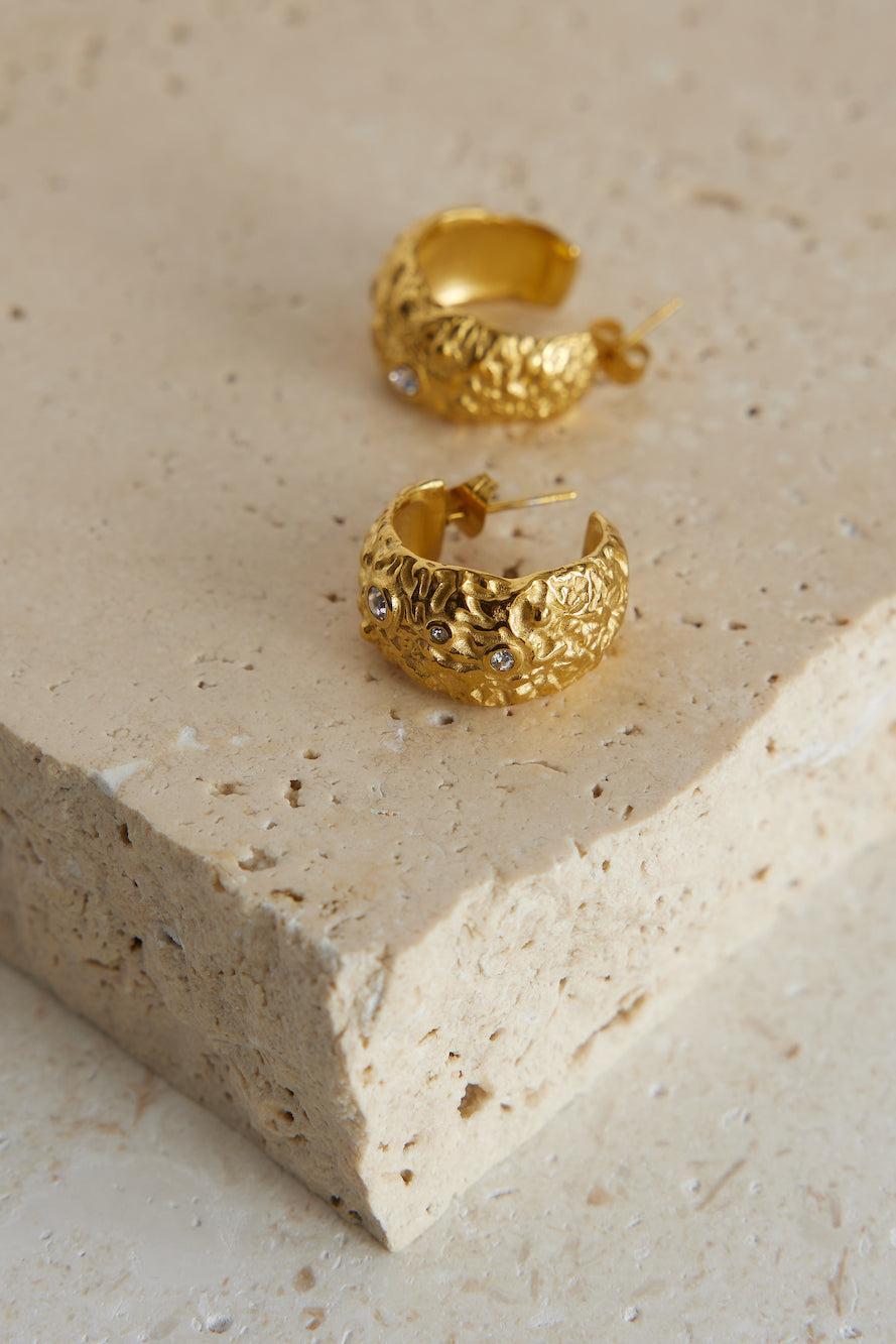Orecchini laterali a scogliera in oro 18 carati Oro