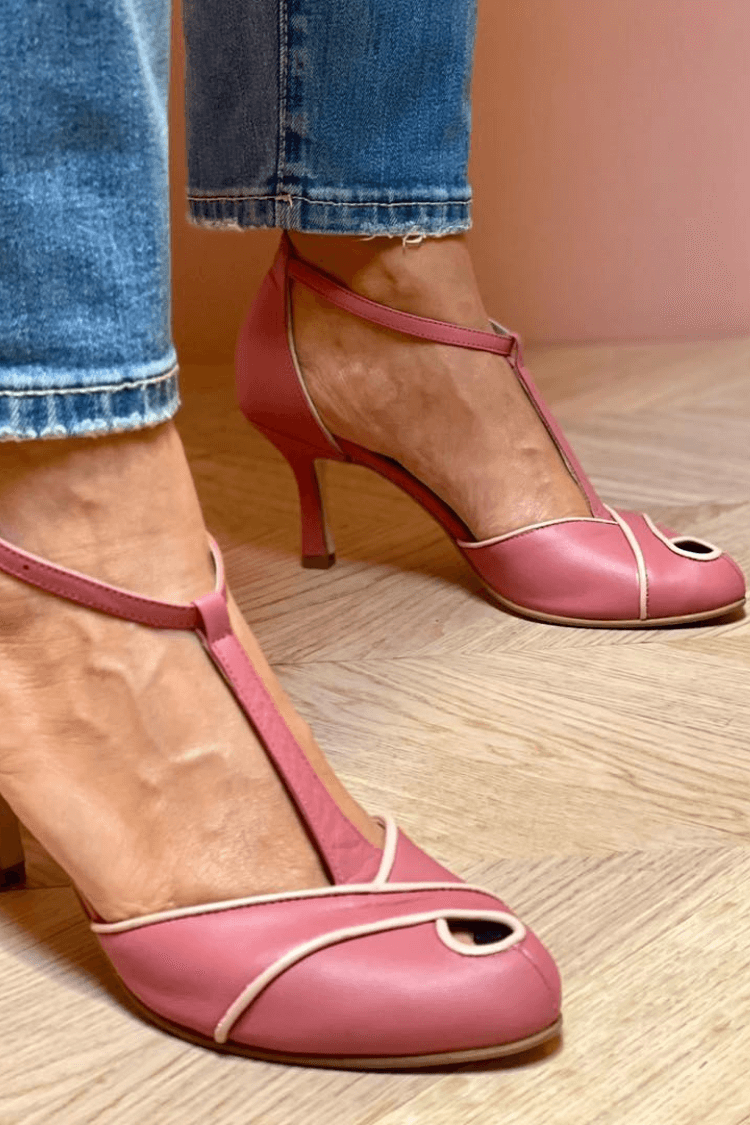 Cut-Out Strap Peep-Toe Stiletto Heels