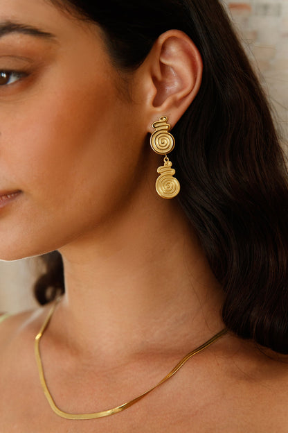 18K Gold Plated Around The World Earrings Gold