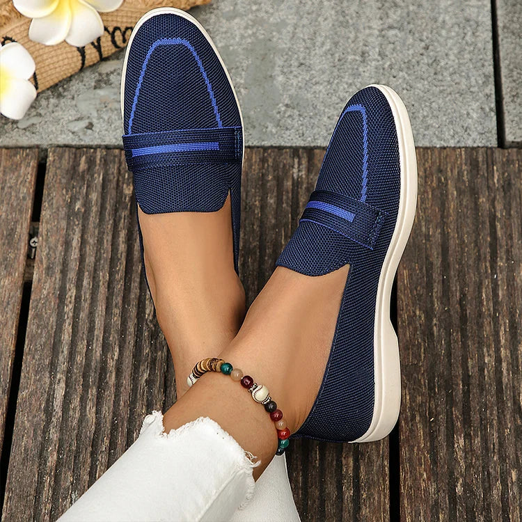 Patchwork Round Toe Colorblock Casual Loafers