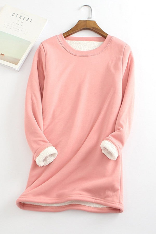 Solid Color Round Neck Long Sleeves Thermal Underwear