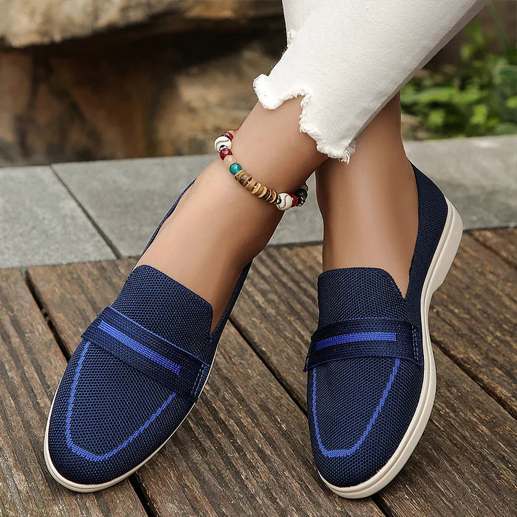 Patchwork Round Toe Colorblock Casual Loafers