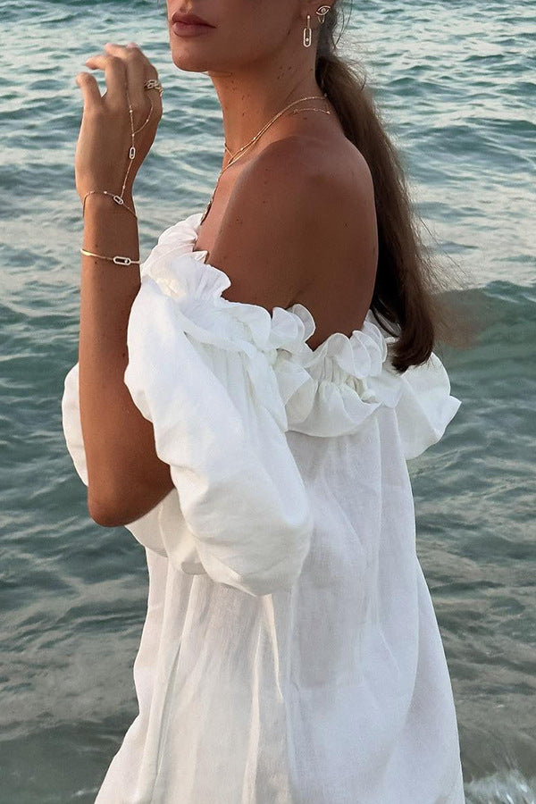 Vestido largo de encaje blanco Seaside 