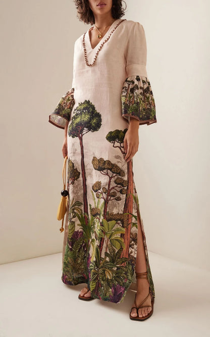 Dream Forest Print Maxi Dress