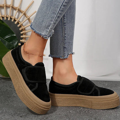 Solid Color Round Toe Casual Patchwork Sneakers