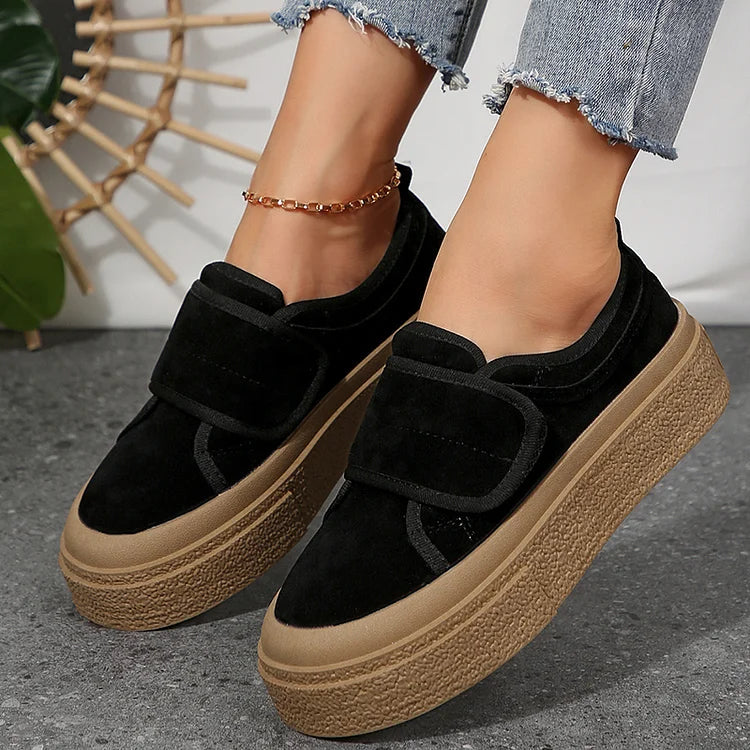 Solid Color Round Toe Casual Patchwork Sneakers