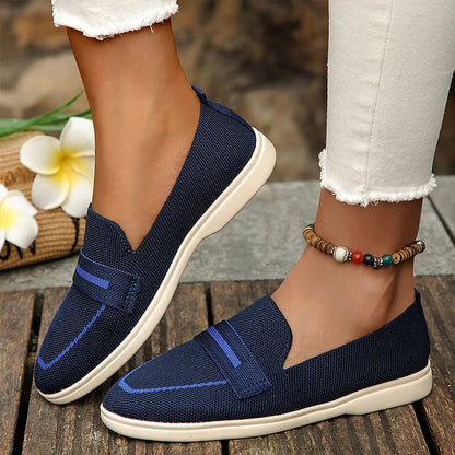 Patchwork Round Toe Colorblock Casual Loafers