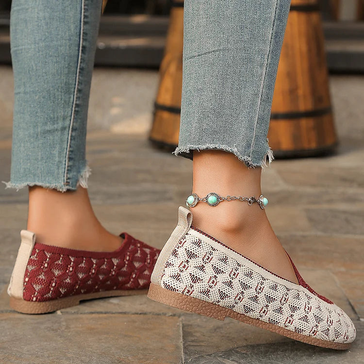 Textured Color Block Patchwork Asymmetric Cut Out Loafers