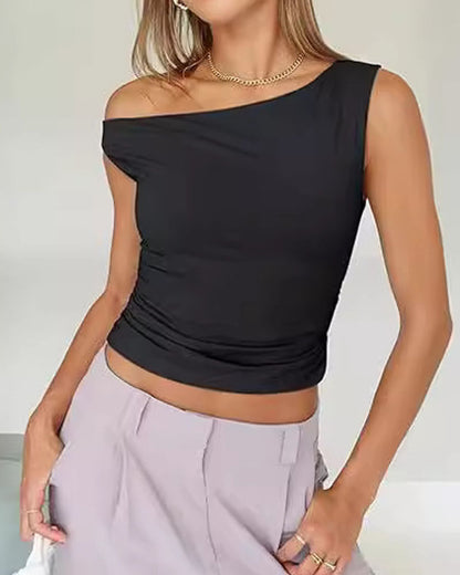 All-Match Sleeveless Cropped Top