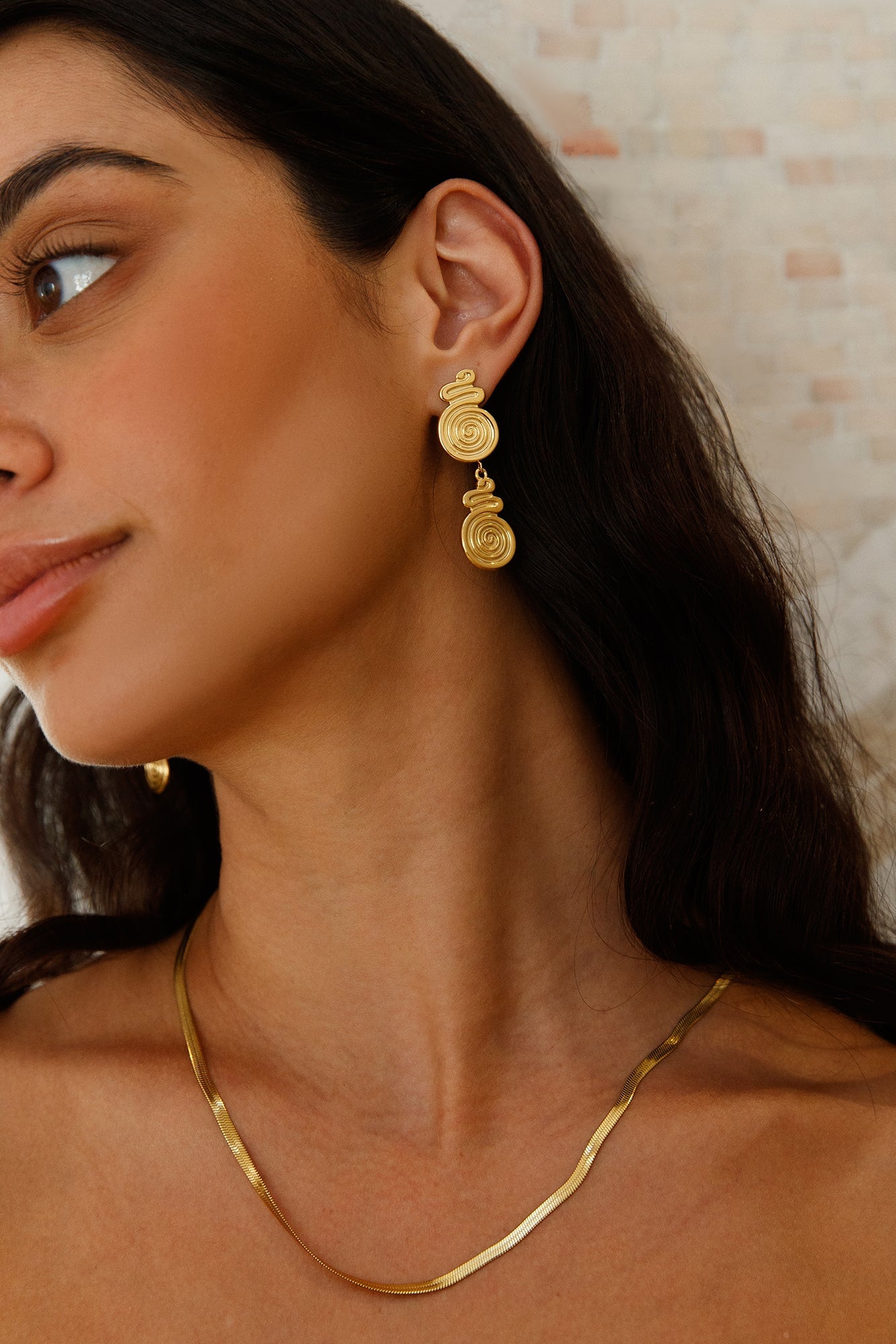 18K Gold Plated Around The World Earrings Gold