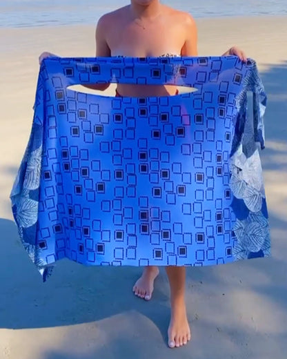 Mantón de playa de una pieza multiuso con estampado de moda 