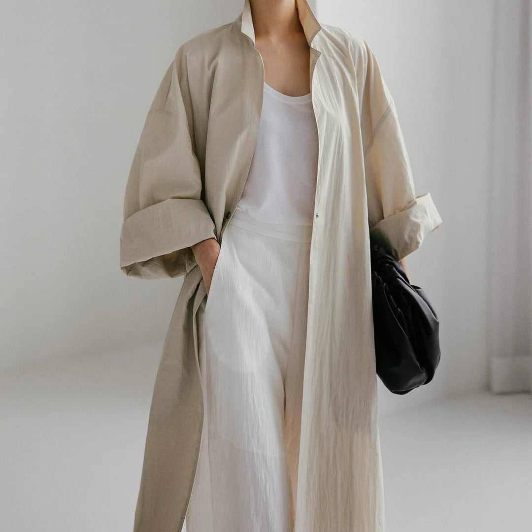 Simple Comfort Cotton Long Coat