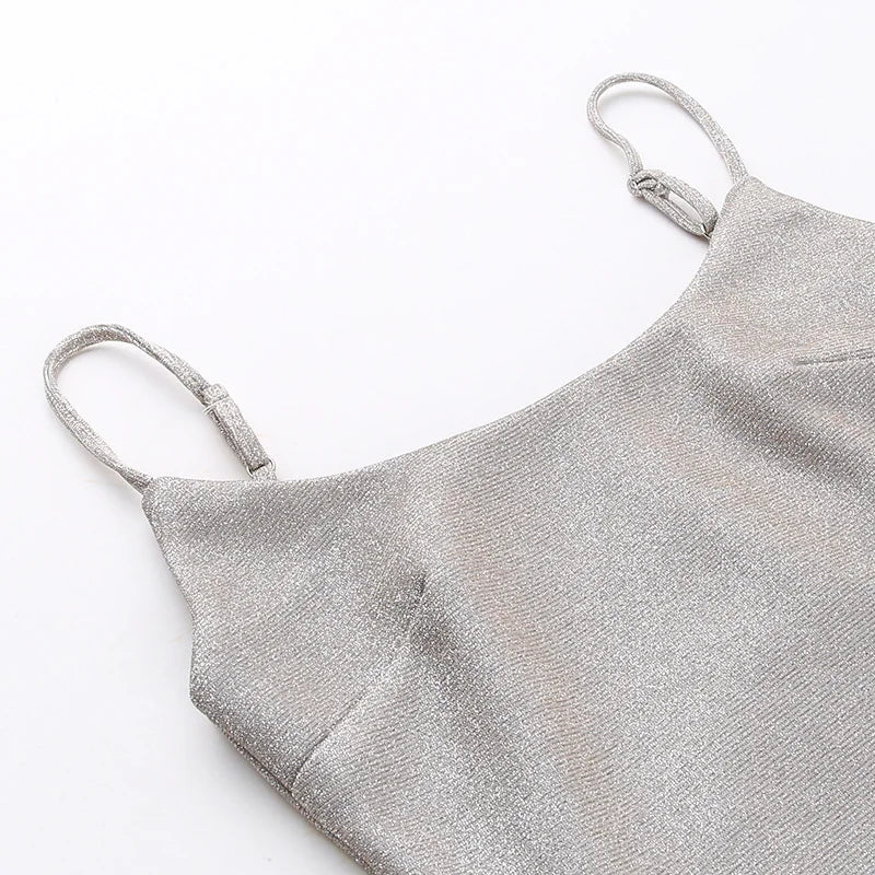 Mini abito slip a pieghe gonfio argento 