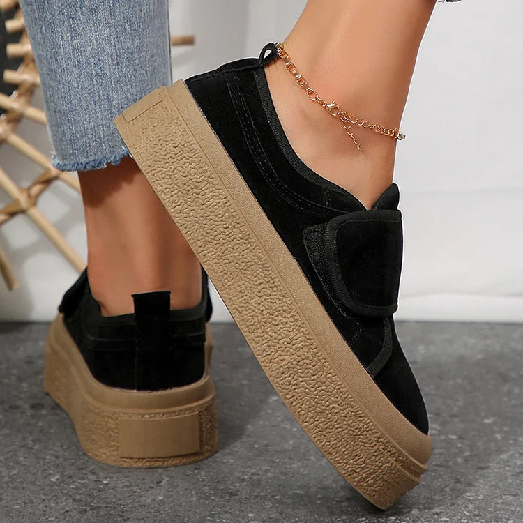 Solid Color Round Toe Casual Patchwork Sneakers