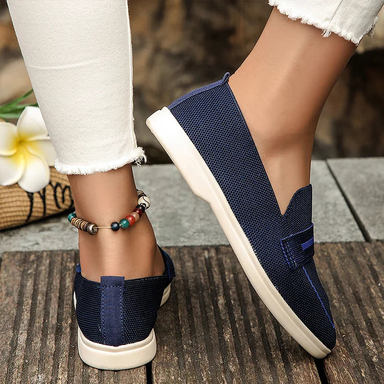 Patchwork Round Toe Colorblock Casual Loafers