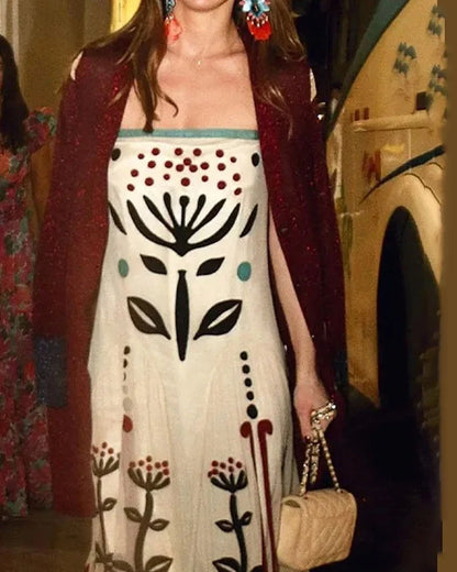 Elegant Chiffon Printed Sling Dress