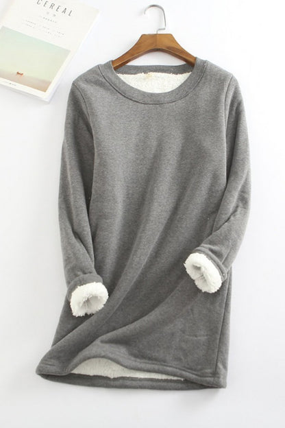 Solid Color Round Neck Long Sleeves Thermal Underwear