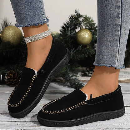 Round Toe Stitch Detail Causal Slip On Flat Loafers