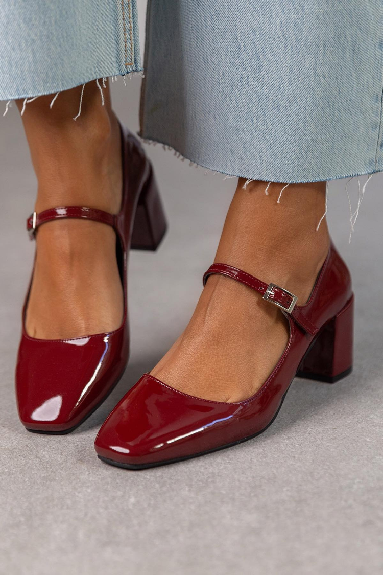 Classic Patent Leather Block Chunky Heels