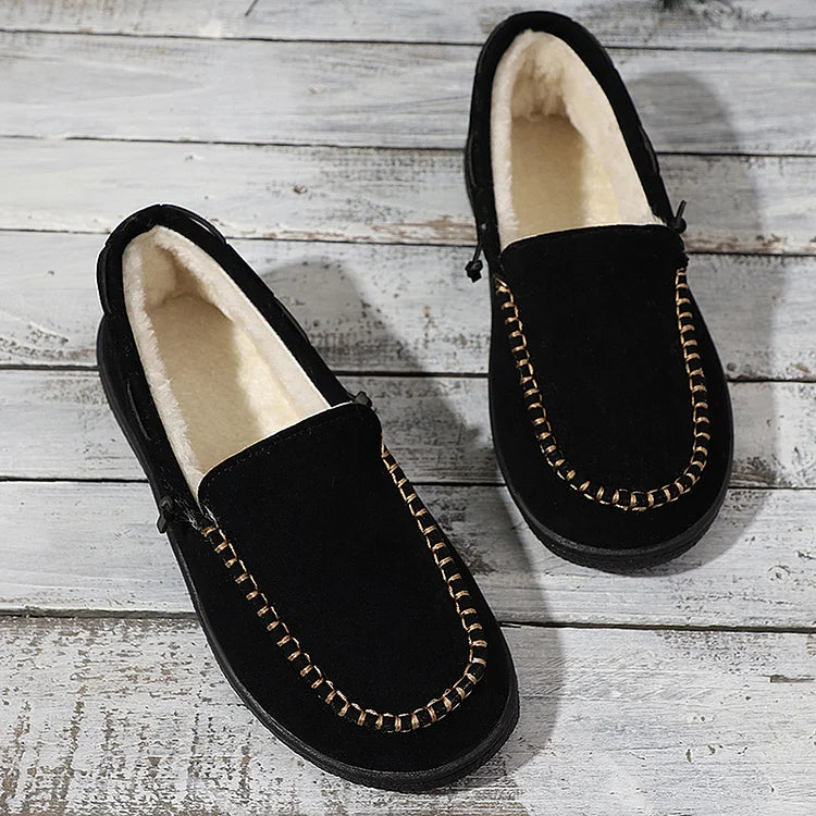 Round Toe Stitch Detail Causal Slip On Flat Loafers