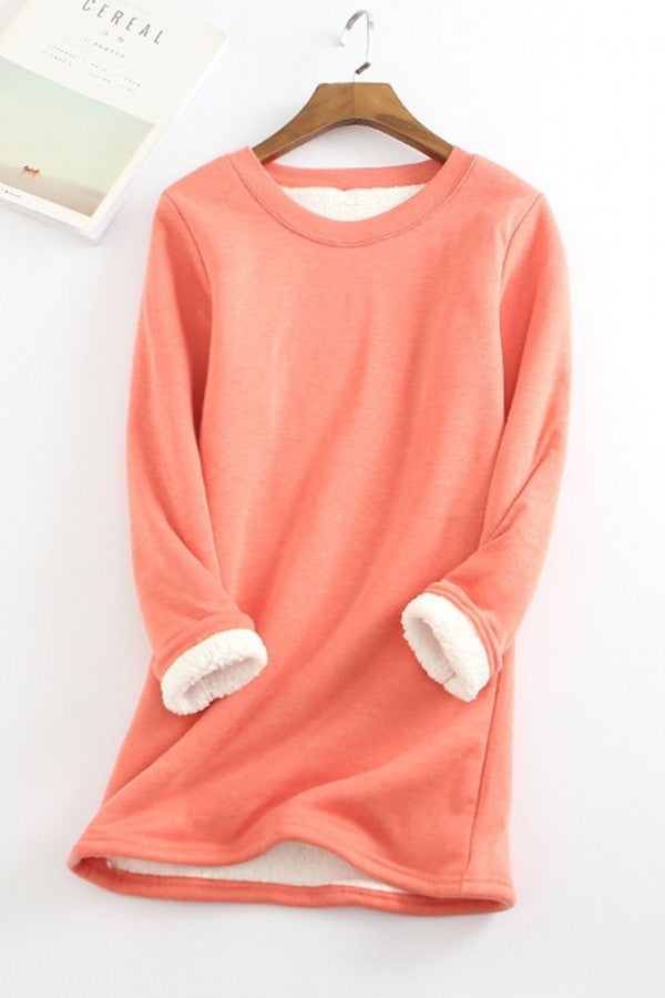 Solid Color Round Neck Long Sleeves Thermal Underwear