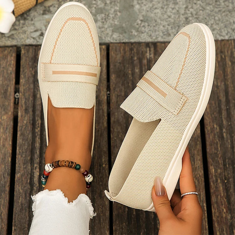 Patchwork Round Toe Colorblock Casual Loafers