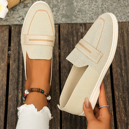 Patchwork Round Toe Colorblock Casual Loafers